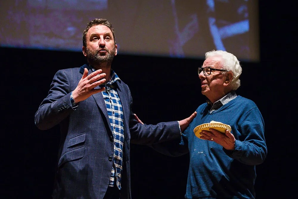Slapstick Festival 2018 5 Lee Mack Barry Cryer Custard Pie 2 © David Betteridge