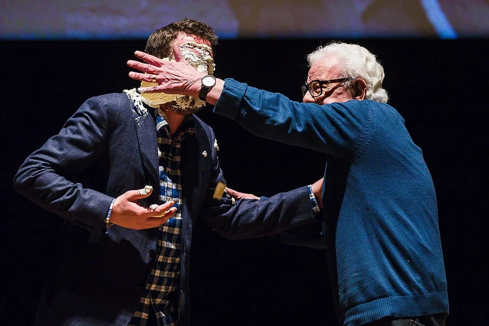 Lee Mack Barry Cryer Custard Pie 3 © David Betteridge